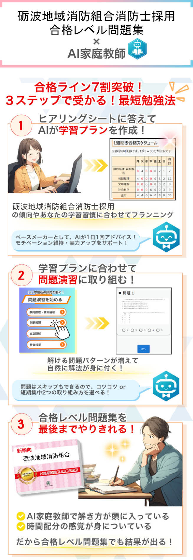 過去問データに沿った砺波地域消防組合消防士採用問題集+AI家庭教師